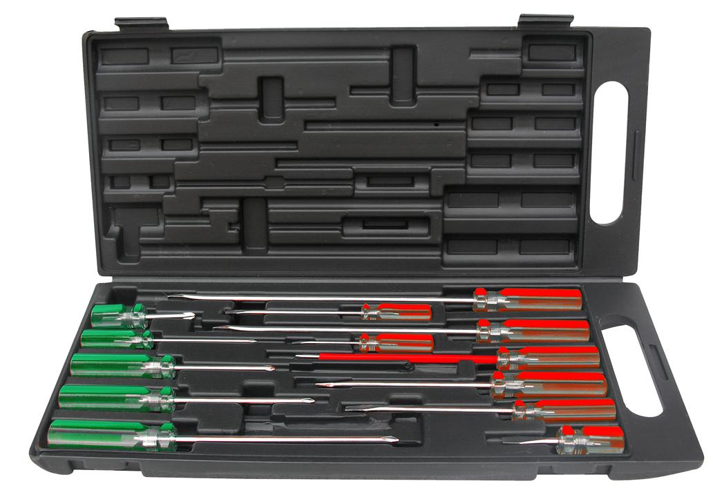 888 By SP Tools Screwdriver Set 13Pc Phillips/Slotted Plastic Carry