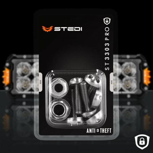 STEDI Anti Theft Kit Suits ST3303 Pro LED Light Bar Side Brackets ANTST3303PROSIDE