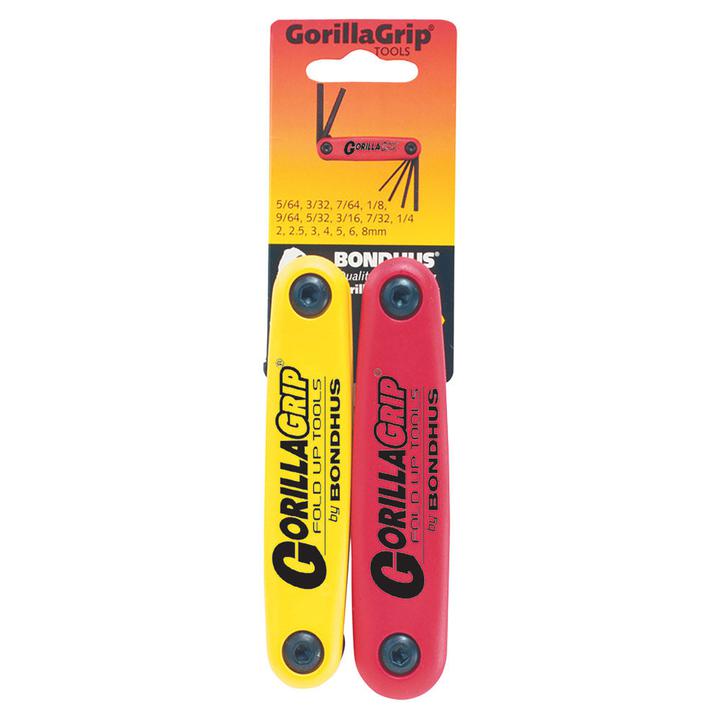 Sutton Bondhus GorillaGrip Fold Up Multi-Pack 5/64-1/4in. + 2-8mm 16pc 12522