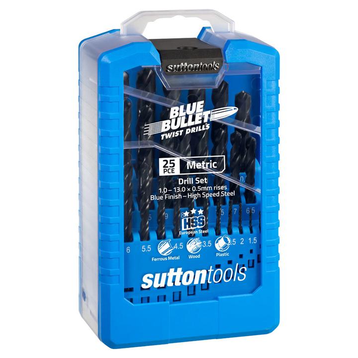 Sutton Jobber Drill Set Blue Bullet HSS 25pc 1-13mmx0.5mm Rises D102SM3