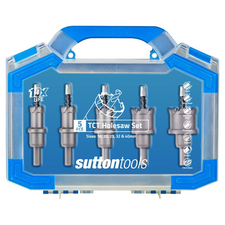 Sutton TCT Holesawcutter HD Set 5pc 16, 20, 25, 32, 40mm PDT2 Pilot H1170005