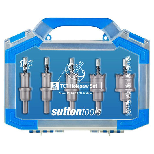 Sutton TCT Holesawcutter HD Set 5pc 16, 20, 25, 32, 40mm PDT2 Pilot H1170005