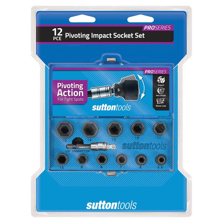 Sutton Impact Pivoting Socket 3/8in. Drive Inc Screwdriver Bit 10pc Set S1413810