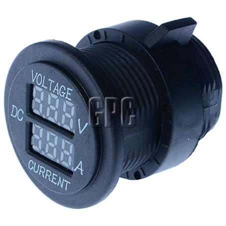 Thunder Socket Style Dual Volt & Amp 12/24V Display Blue LED