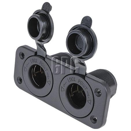 Thunder Twin Cigarette Lighter Socket Mount With Dust Covers