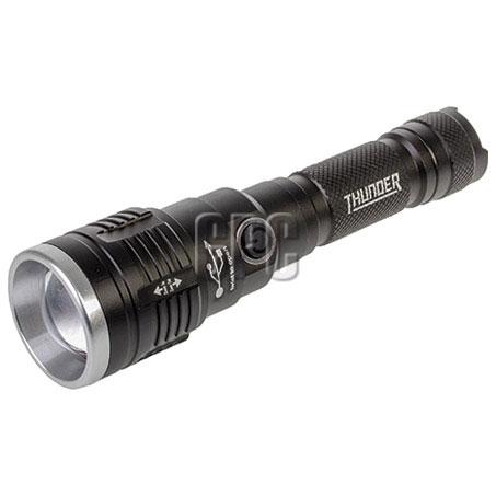 Thunder LED Rechargeable Torch 5W w/ USB Powerbank