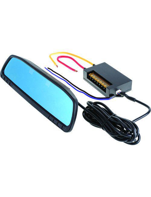 Thunder Rearview Mirror With 8 Way Switch Panel & Dual Voltage Meter Display Suits 4x4 4WD