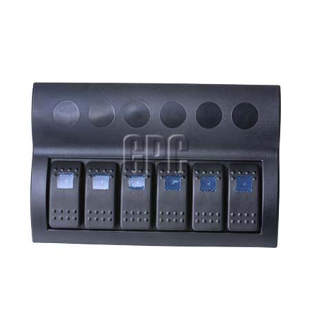 Thunder Rocker Switch Panel 6 Way ON/OFF Blue LED
