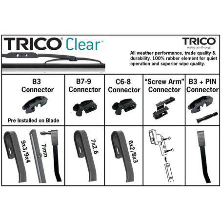Trico Clear Front Wiper Blade Assembly 650mm (26 inch) TCL650
