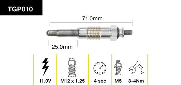 Tridon Glow Plug TGP010