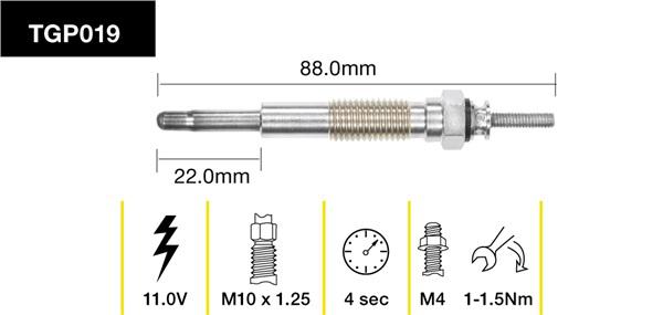 Tridon Glow Plug TGP019