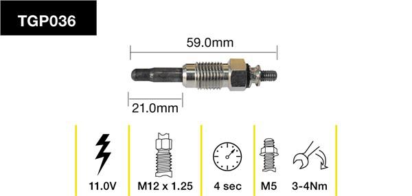 Tridon Glow Plug TGP036