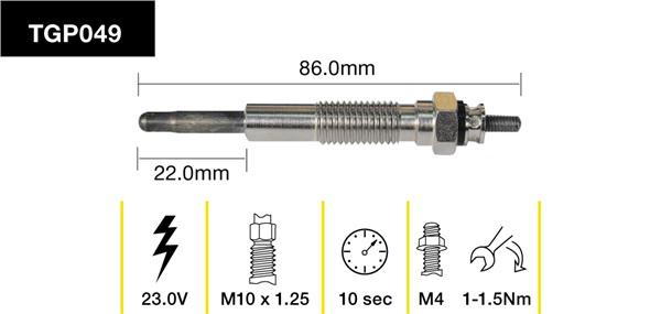 Tridon Glow Plug TGP049