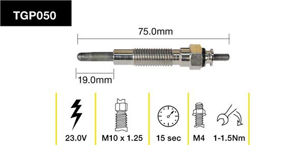 Tridon Glow Plug TGP050