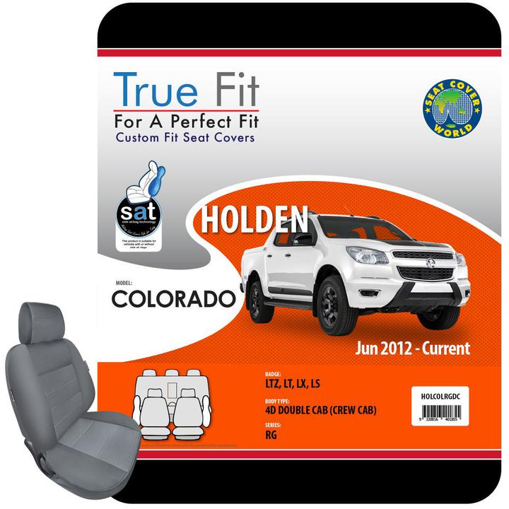 True Fit Tailored Seat Covers Fits Holden Colorado RG Dual Cab 2012 - On