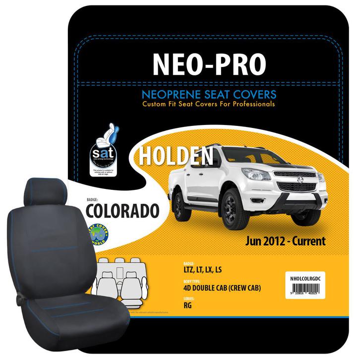 True Fit Tailored Neoprene Seat Covers Fits Holden Colorado LTZ, LT, LX & LS Dual Cab 2012 - On