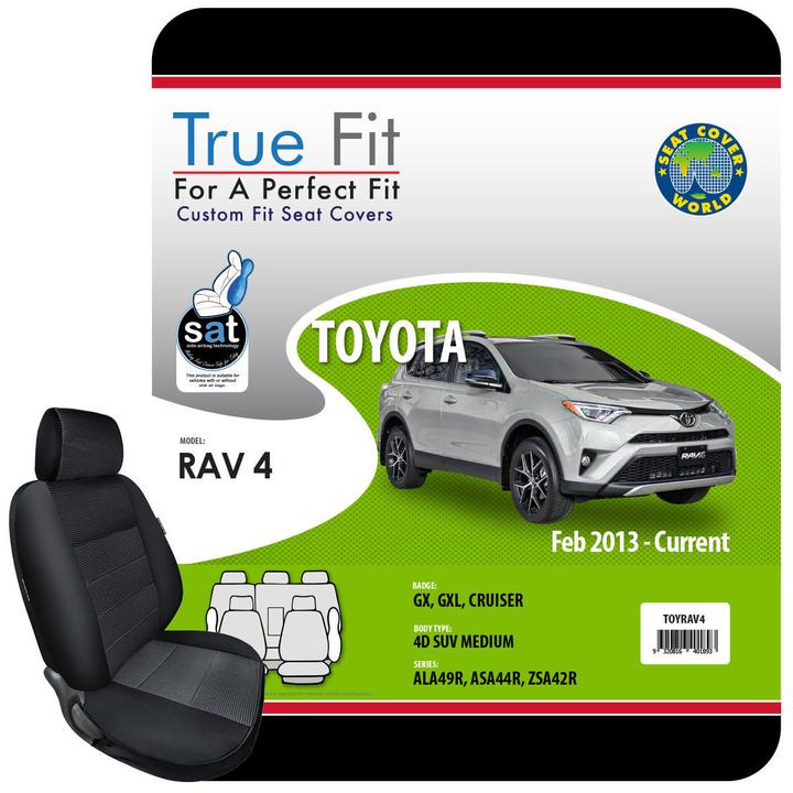 True Fit Tailored Seat Covers Fits Toyota RAV4 GX, GXL & Cruiser 2013 - On
