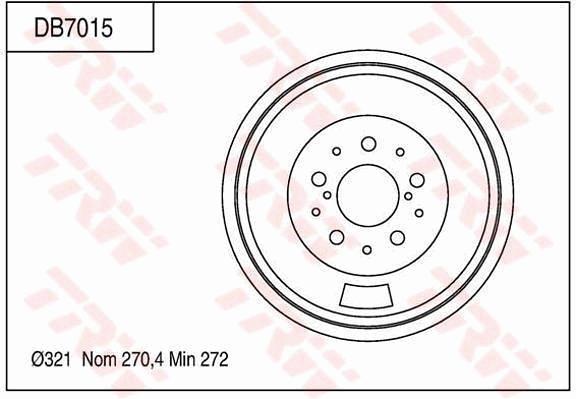 TRW Drum Brake Pair 321mm DB7015