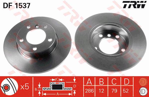 TRW Brake Rotor 286mm Front DF1537S
