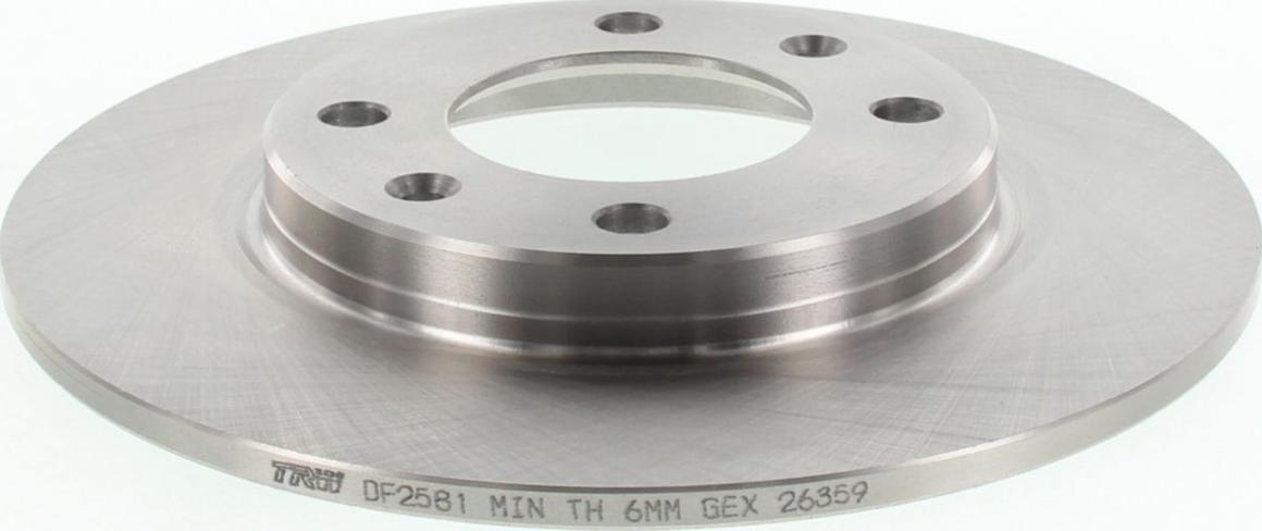 TRW Brake Rotor 247mm Rear DF2581S