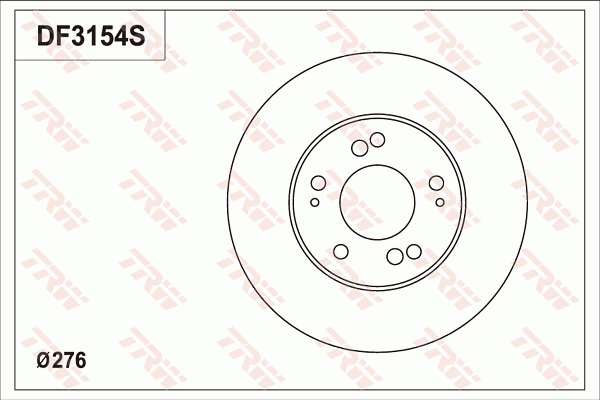 TRW Brake Rotor 276mm Front DF3154S