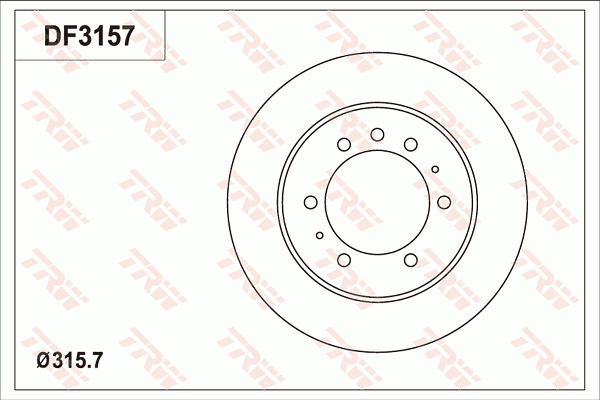TRW Brake Rotor 315mm Rear DF3157S