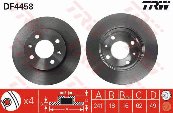 TRW Brake Rotor Front DF4458S