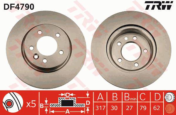 TRW Brake Rotor Front DF4790S