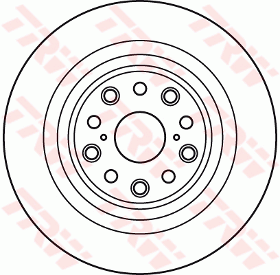 TRW Brake Rotor Rear LH DF6038S