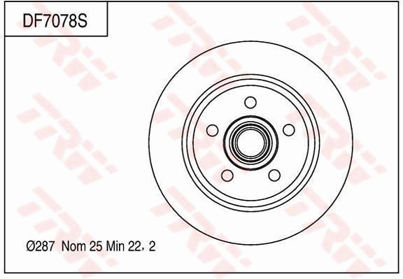 TRW Brake Rotor 287mm Front DF7078S