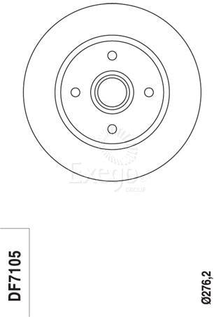 TRW Brake Rotor 276.2mm Rear DF7105S
