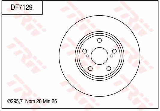 TRW Brake Rotor 295.7mm Front DF7129S