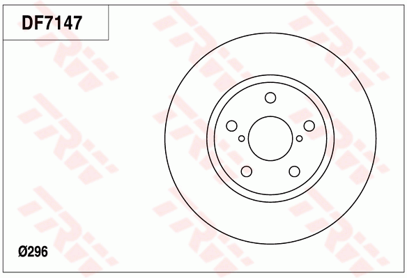 TRW Brake Rotor 296mm Front DF7147S