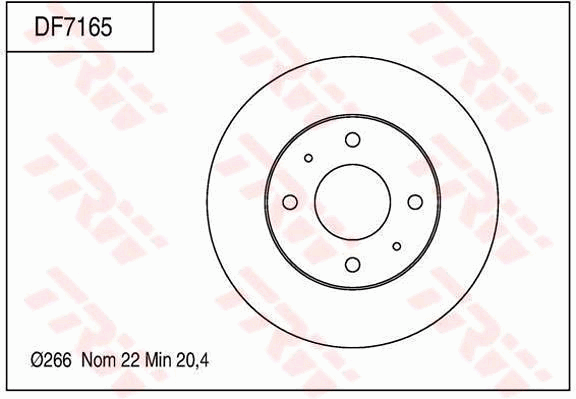 TRW Brake Rotor Single Front DF7165S