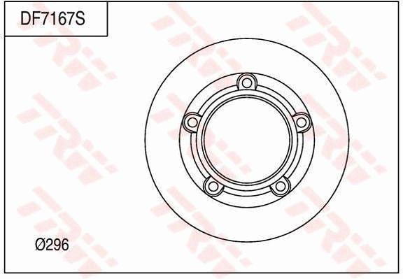 TRW Brake Rotor 296mm Front DF7167S