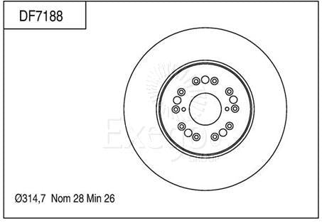 TRW Brake Rotor 314mm Front DF7188S