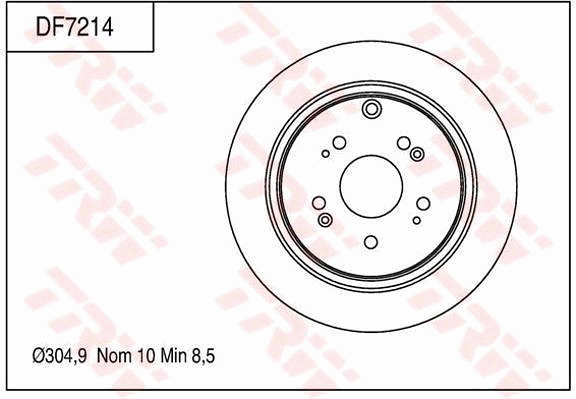 TRW Brake Rotor Single Rear DF7214S