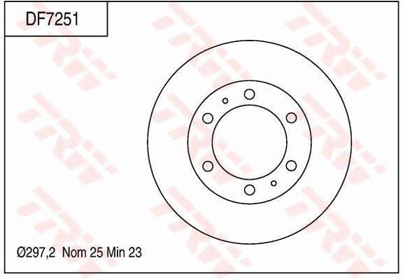 TRW Brake Rotor 297.2mm Front DF7251S