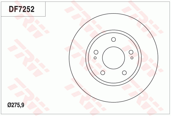 TRW Brake Rotor 275.9mm Front DF7252S