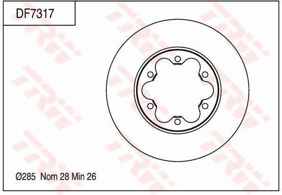 TRW Brake Rotor 285mm Front DF7317S