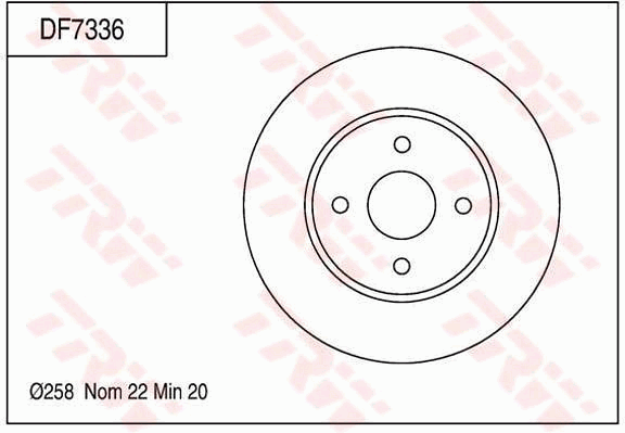 TRW Brake Rotor Single Front DF7336S