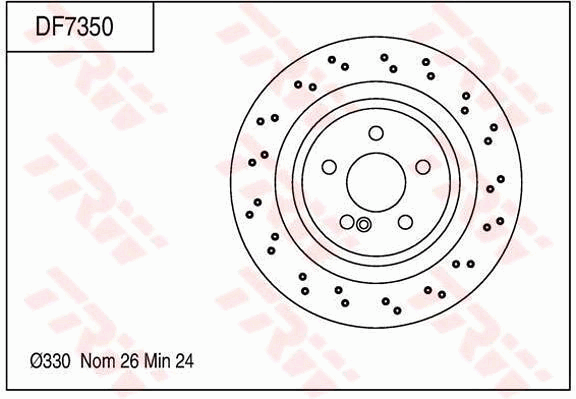 TRW Brake Rotor Single 330mm Rear DF7350S