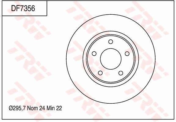 TRW Brake Rotor Front DF7356S