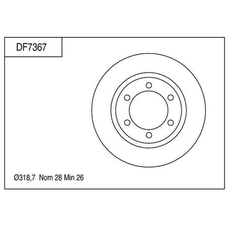 TRW Brake Rotor 318.7mm Front DF7367S