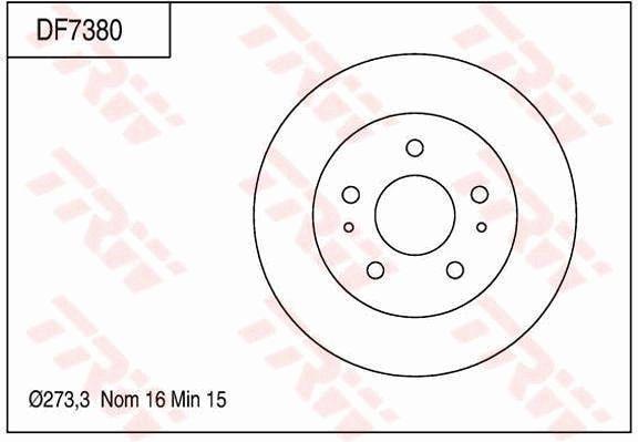 TRW Brake Rotor 273.3mm Front DF7380S