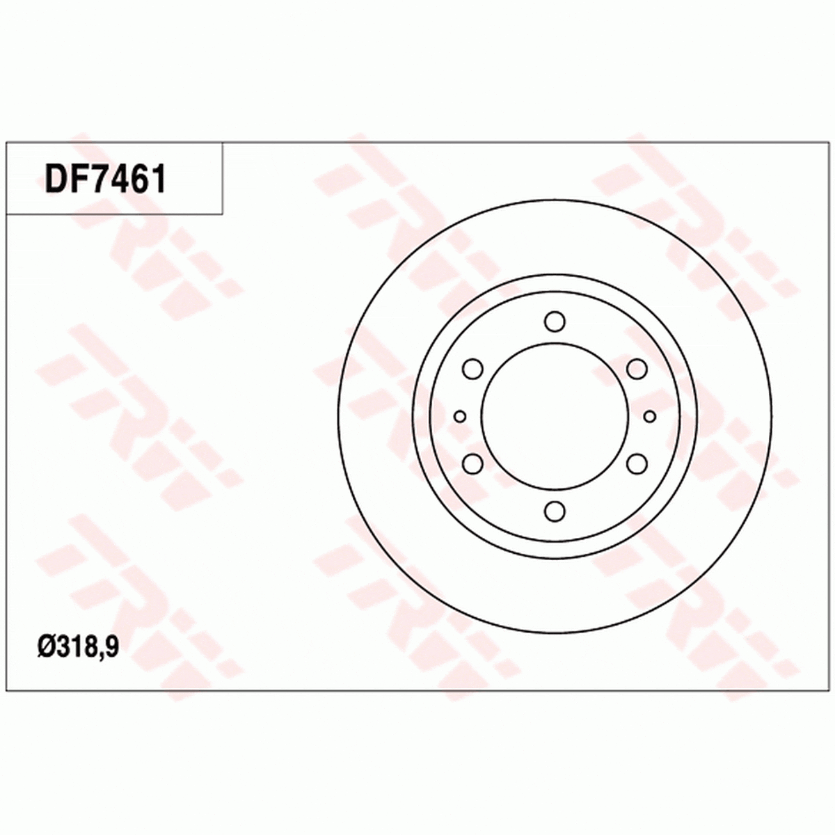 TRW Brake Rotor Single 318.9mm Front DF7461S