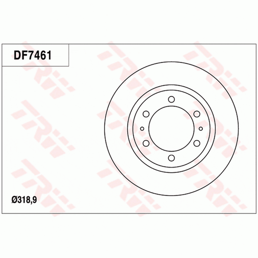 TRW Brake Rotor Single 318.9mm Front DF7461S