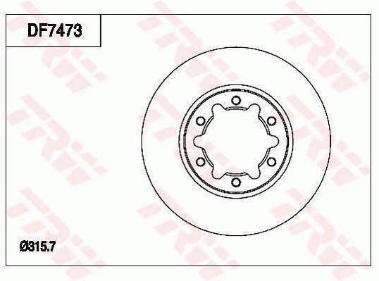 TRW Brake Rotor 315.7mm Front DF7473S