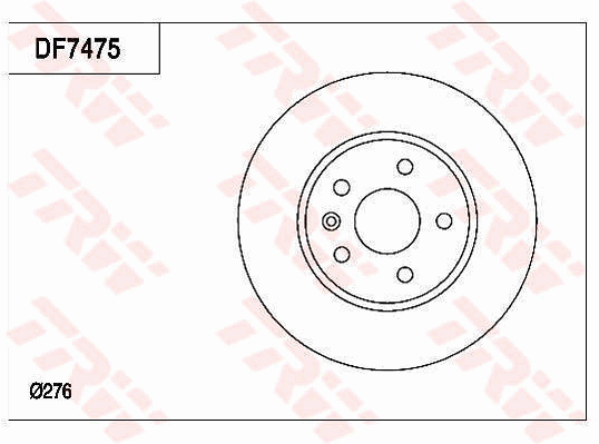 TRW Brake Rotor 276mm Rear DF7475S