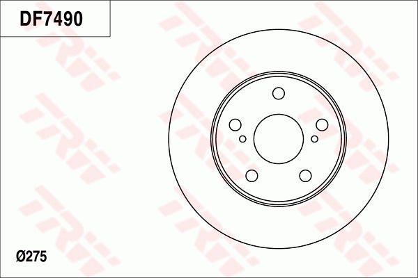 TRW Brake Rotor 275.23mm Front DF7490S